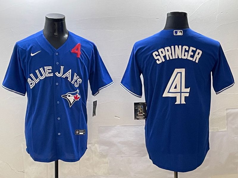 Men Toronto Blue Jays #4 Springer Blue Game 2025 Nike MLB Jersey style 2->toronto blue jays->MLB Jersey